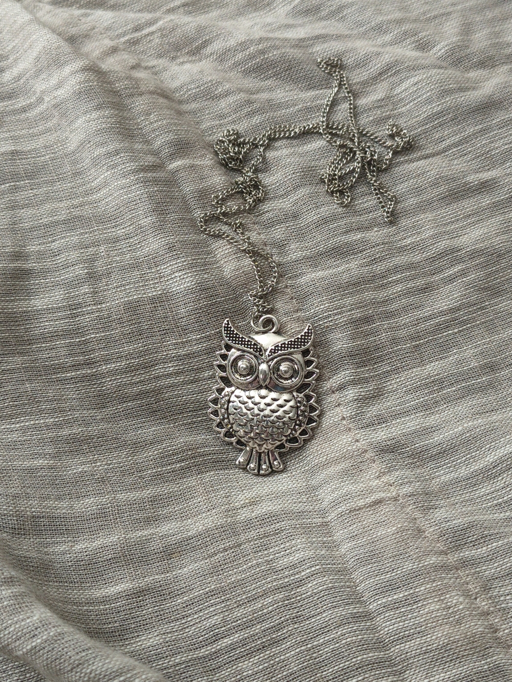 Silver Owl Pendant Necklace - Women Jewelry